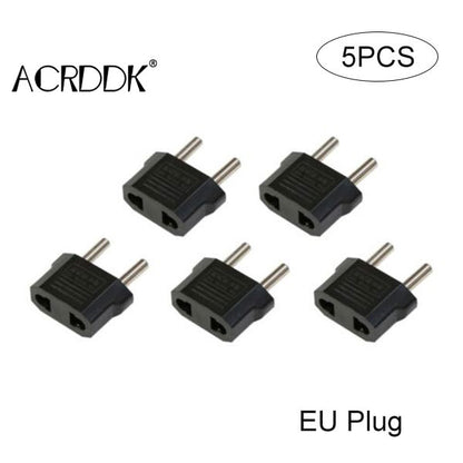 5PCS 110V to 220V Travel Adapter – EU/US Plug Converter for Home & Outdoor Use