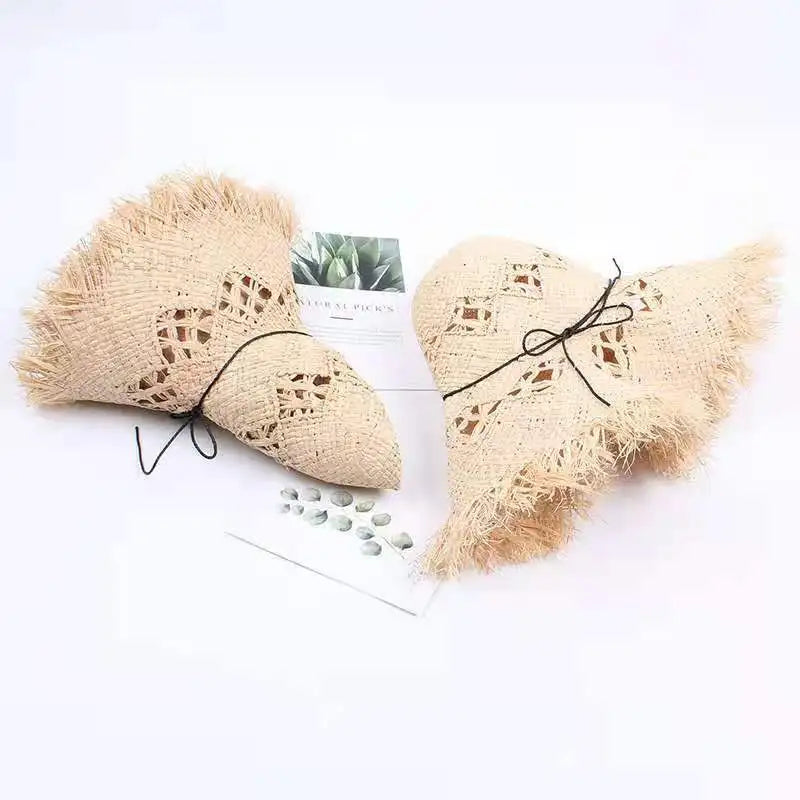 Women Summer Natural Raffia Straw Hat Girl Fashion Ribbon Floppy Shading Panama Wide Brim Sun Hats Gilrs Holiday Beach Hat