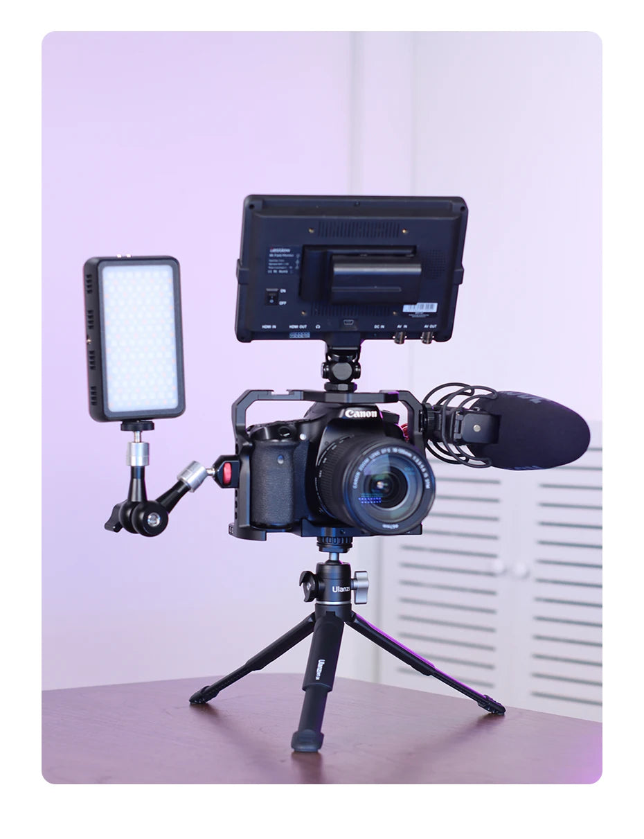 Ulanzi U-Vlog lite Mini Tripod with 360° Ball Head & Cold Shoe Selfie Stick Tabletop Tripod for Camera iPhone Android Phone DSLR