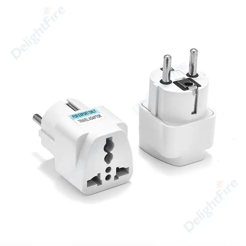 KR Plug Adapter – Universal Travel Adapter AU/UK/US to EU Type E/F Socket | France, Spain, Germany Compatible AC Power Outlet