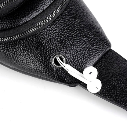 Men's Luxury PU Leather Chest Bag – Vintage Crossbody Shoulder Bag for Business & Casual Use