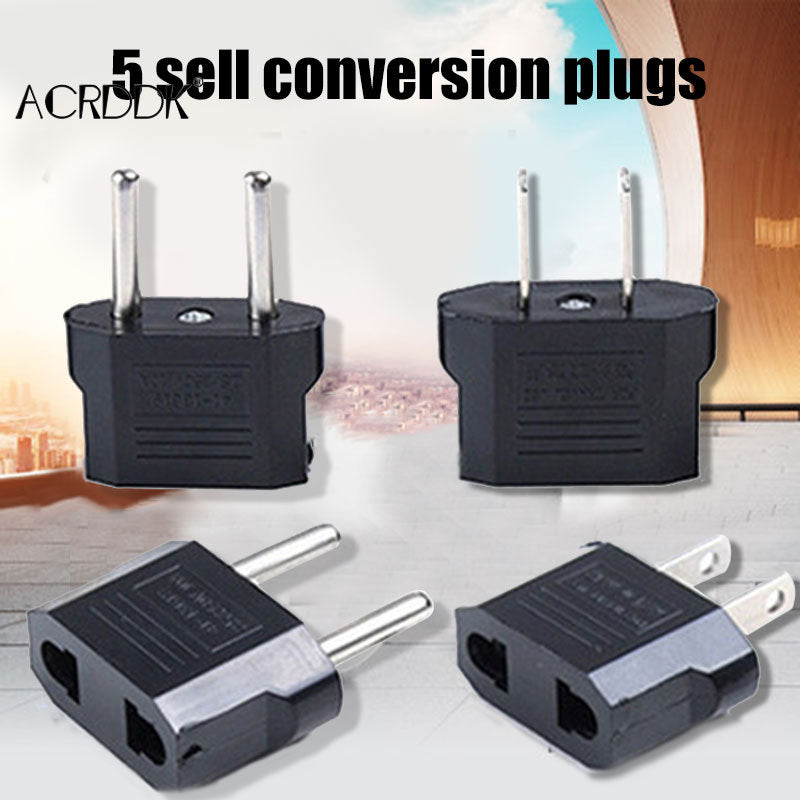 5PCS 110V to 220V Travel Adapter – EU/US Plug Converter for Home & Outdoor Use