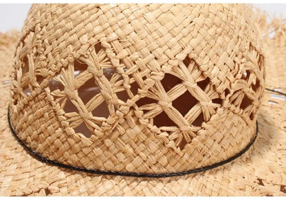Women Summer Natural Raffia Straw Hat Girl Fashion Ribbon Floppy Shading Panama Wide Brim Sun Hats Gilrs Holiday Beach Hat