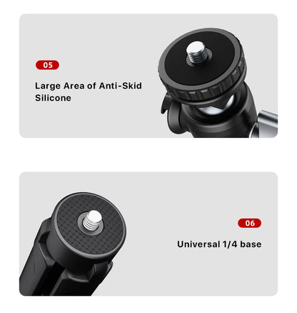 Ulanzi U-Vlog lite Mini Tripod with 360° Ball Head & Cold Shoe Selfie Stick Tabletop Tripod for Camera iPhone Android Phone DSLR