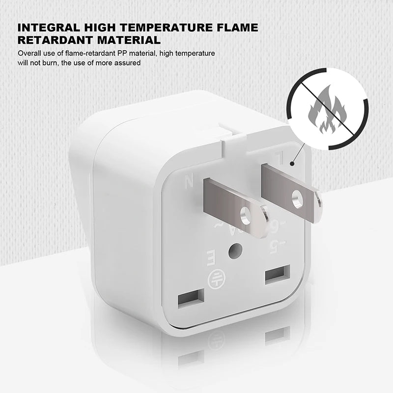 Universal India Brazil Russia AU UK Kr EU to US Travel Plug Adapter America AC Power Socket Charger Converter Type A B 10A 250V