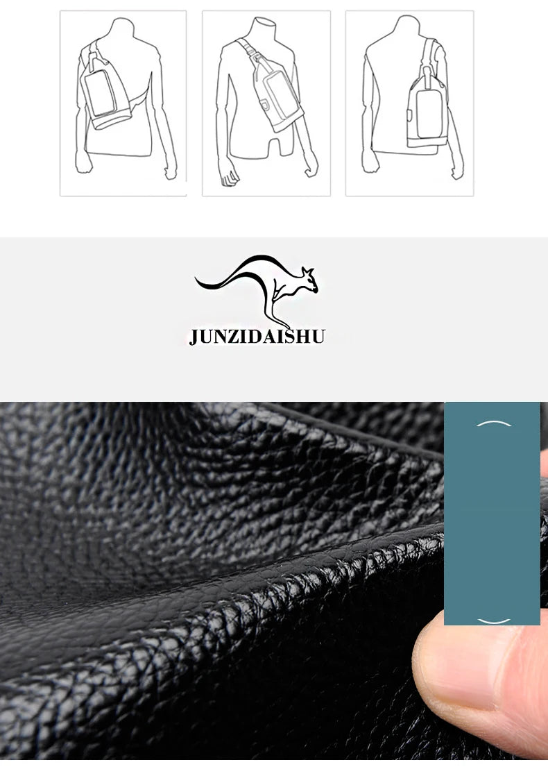 Men's Luxury PU Leather Chest Bag – Vintage Crossbody Shoulder Bag for Business & Casual Use