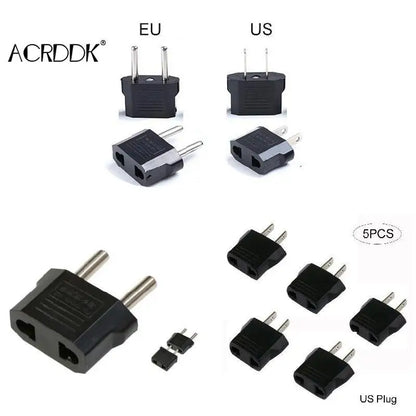 5PCS 110V to 220V Travel Adapter – EU/US Plug Converter for Home & Outdoor Use