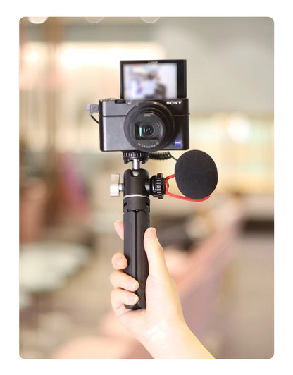 Ulanzi U-Vlog lite Mini Tripod with 360° Ball Head & Cold Shoe Selfie Stick Tabletop Tripod for Camera iPhone Android Phone DSLR