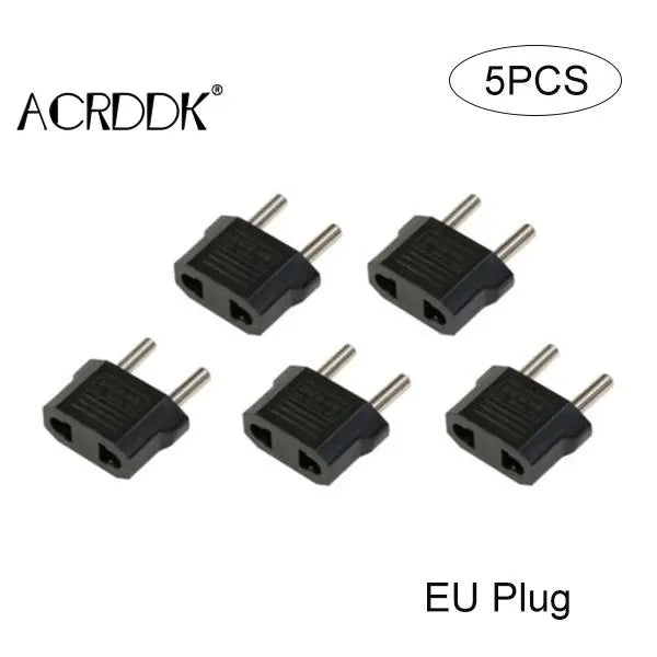 5PCS 110V to 220V Travel Adapter – EU/US Plug Converter for Home & Outdoor Use