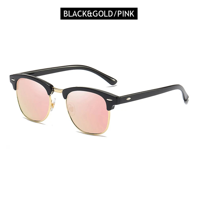 Classic Retro Half-Frame Polarized Sunglasses – Anti-Glare UV Protection for Men & Women ✨