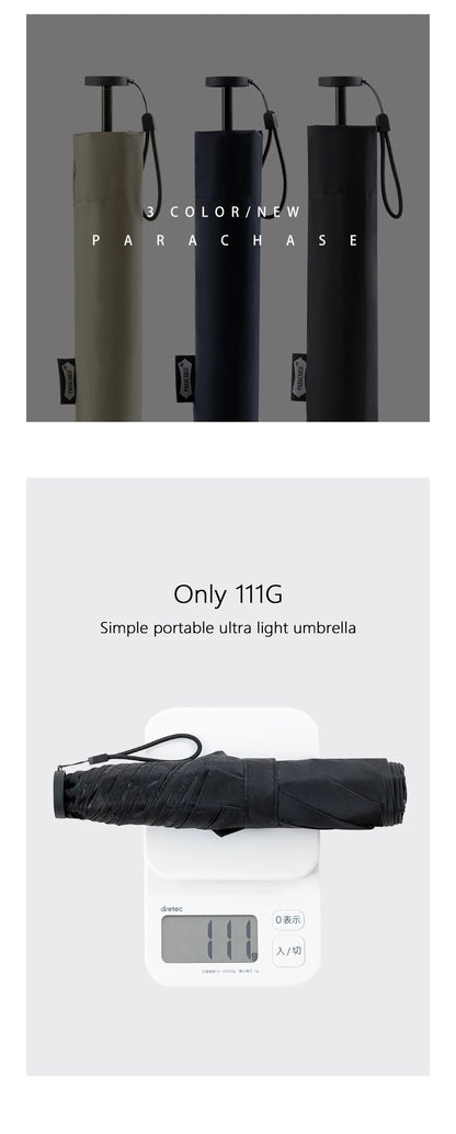 Parachase Ultra-light  Folding Umbrella 111g Only Anti UV Travel Light Sun Umbrella Windproof Carbon Fiber Portable Parasol 6K