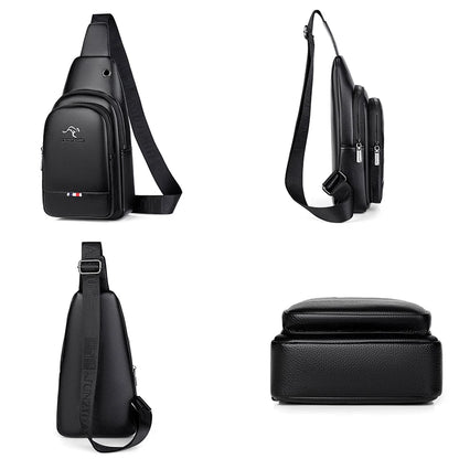 Men's Luxury PU Leather Chest Bag – Vintage Crossbody Shoulder Bag for Business & Casual Use