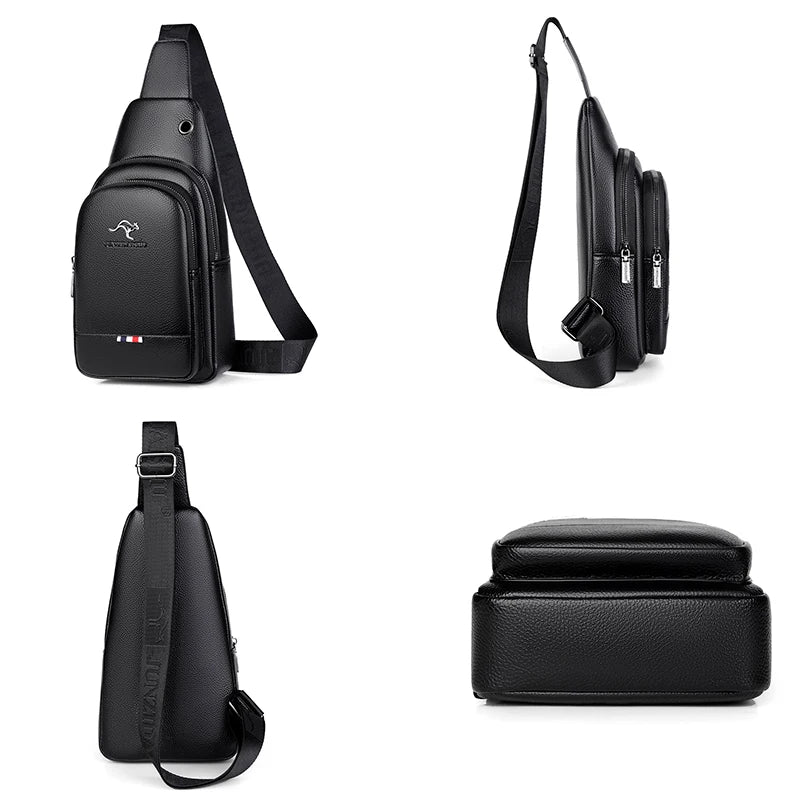 Men's Luxury PU Leather Chest Bag – Vintage Crossbody Shoulder Bag for Business & Casual Use