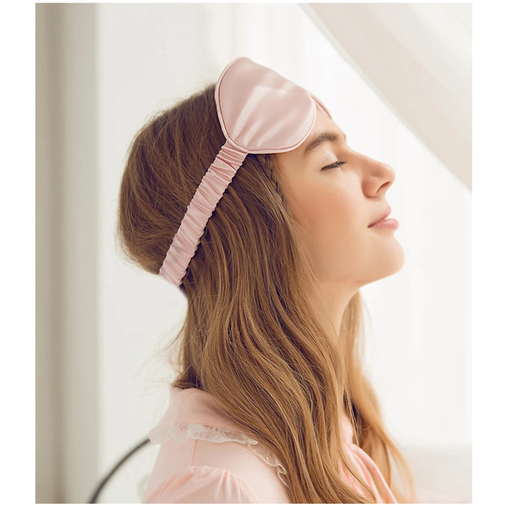 dropshipping 100% 3D Silk Sleep Mask Natural Sleeping Eye Mask Eyeshade Cover Shade Eye Patch Soft Portable Blindfold Travel