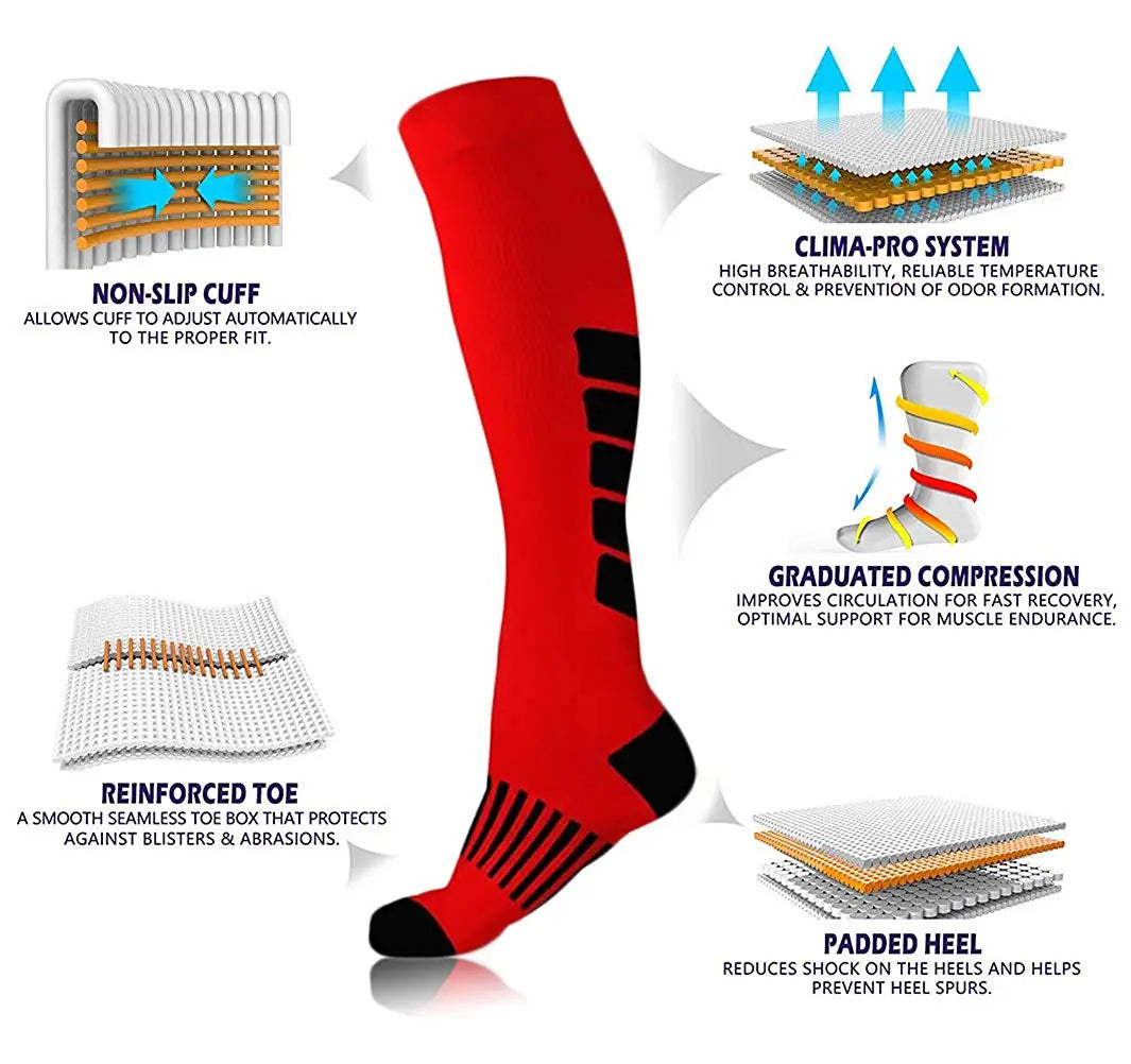 Compression Socks for Varicose Veins – Support Stockings for Nurses, Athletes, Diabetics & Outdoor Activities