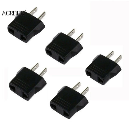 5PCS 110V to 220V Travel Adapter – EU/US Plug Converter for Home & Outdoor Use