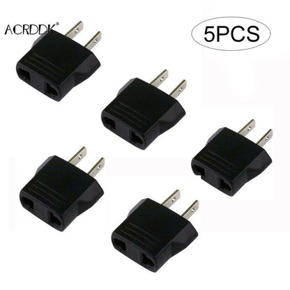 5PCS 110V to 220V Travel Adapter – EU/US Plug Converter for Home & Outdoor Use