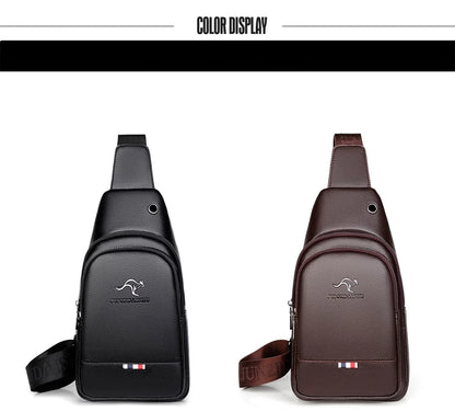 Men's Luxury PU Leather Chest Bag – Vintage Crossbody Shoulder Bag for Business & Casual Use