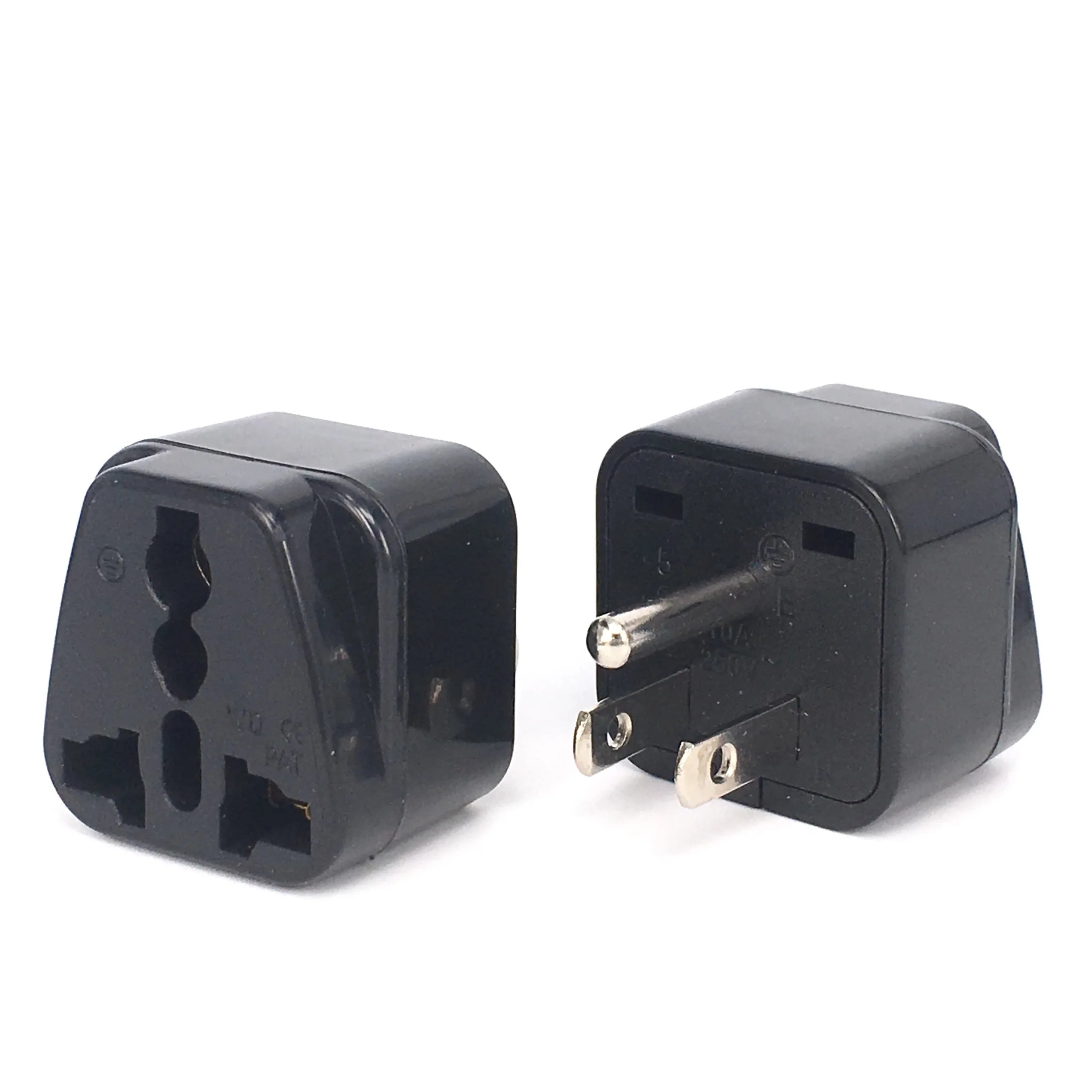 USA, Canada Universal Travel Plug Adapter (Type B) -Convert Europe, UK, India, Australia to American Socket - Round to Flat Pin