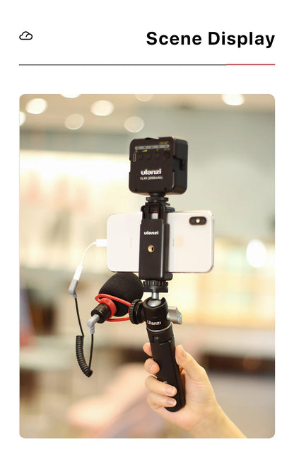 Ulanzi U-Vlog lite Mini Tripod with 360° Ball Head & Cold Shoe Selfie Stick Tabletop Tripod for Camera iPhone Android Phone DSLR