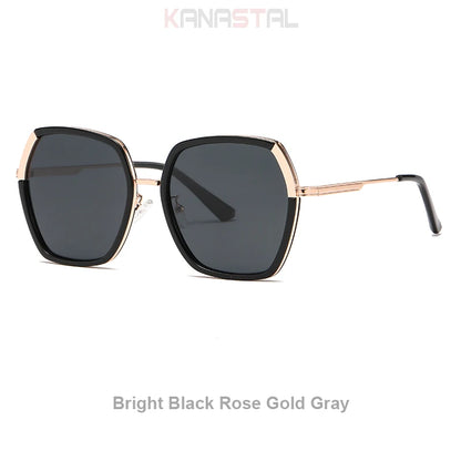 New Polarized Sunglasses Women UV400 Sun Glasses Men Metal Eyeglasses Frame Driving Beach Party Travel Anti Glare Shade Eyewear