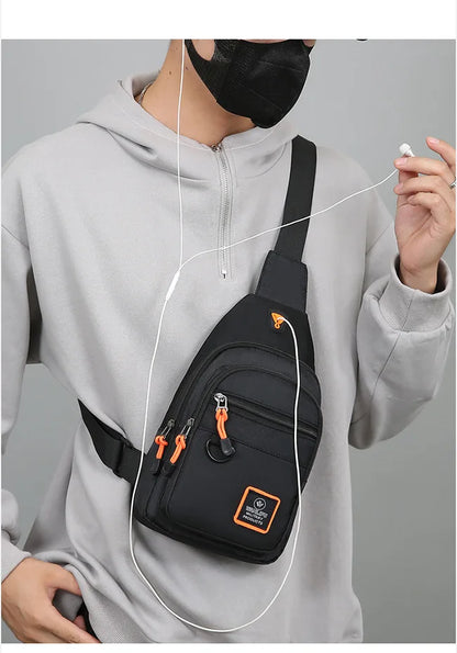 Fashion Men's Chest Bag – Lightweight Oxford Fabric Crossbody Shoulder Bag, Stylish Casual Waist Pack for Men