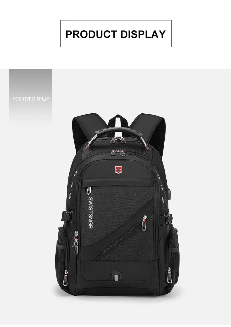 2025 Waterproof Laptop Backpack – 17/20 Inch Oxford Travel Rucksack for Men & Women, School Bag with Modern Design
