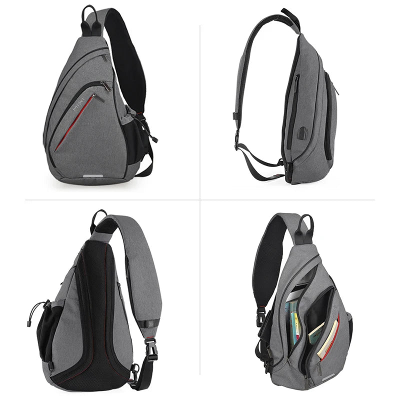 Mixi Men's & Women's Sling Backpack – Versatile USB Crossbody Bag for Travel, Sports & School