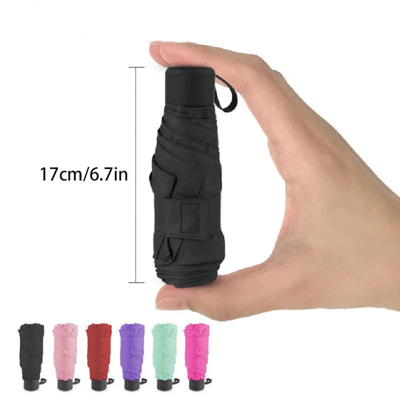 ☀️☔ Ultra-Light Mini Pocket Umbrella – Compact, Windproof & UV-Protective for Travel & Outdoor Use! 🌦️✨