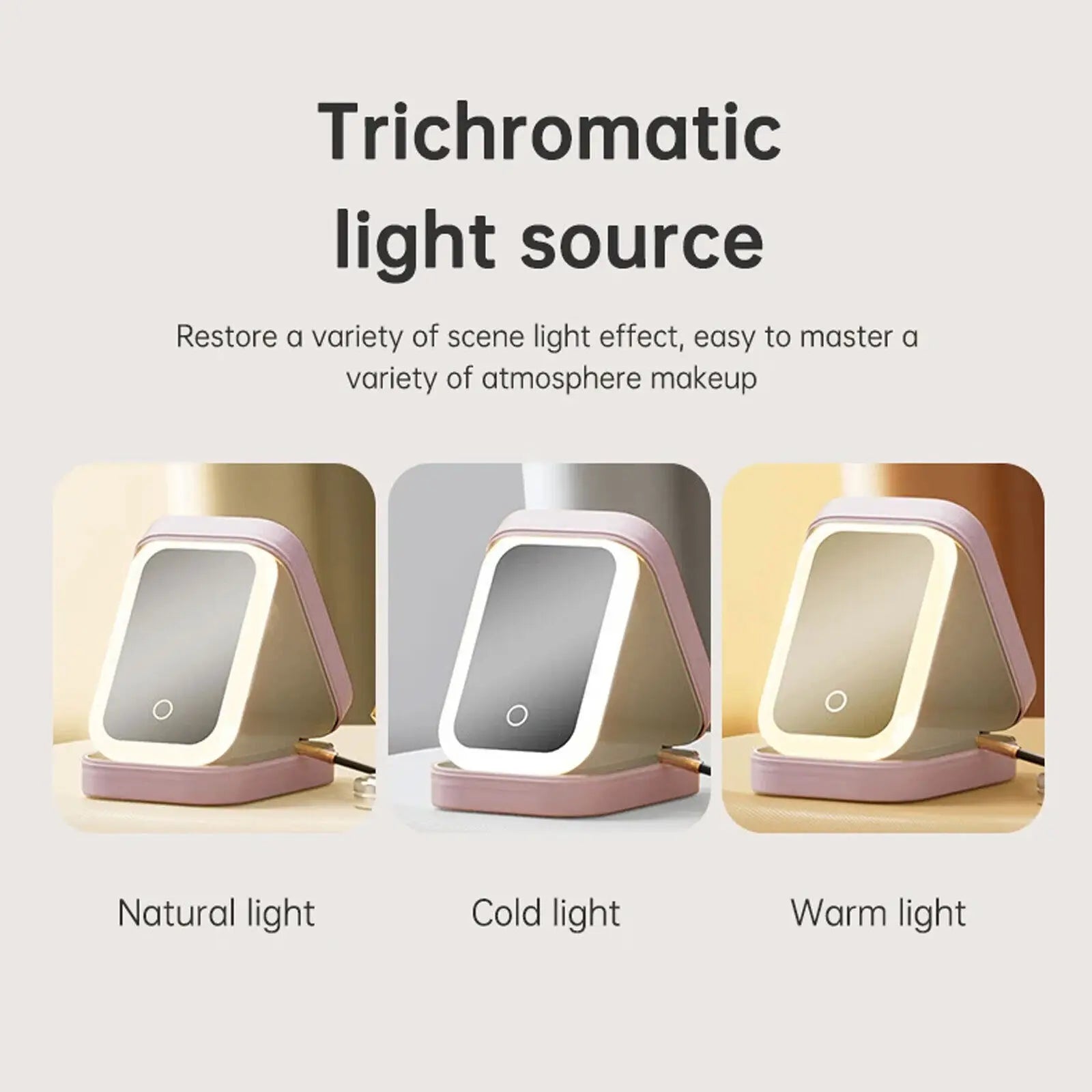 Smart LED Makeup Case with Mirror – Portable Fashion Travel Cosmetic Storage Bag