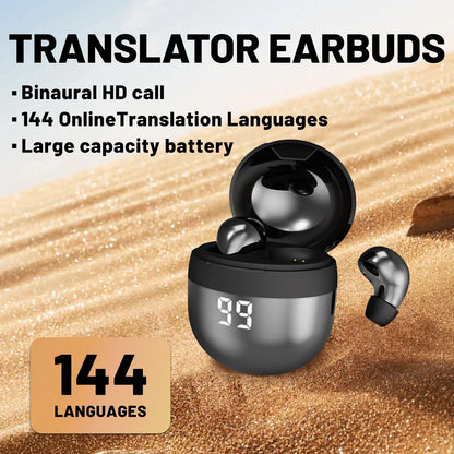 AI Language Translation Wireless Earbuds – Bluetooth Sport Headphones with Deep Bass & Invisible Comfort for Sleep & Travel!