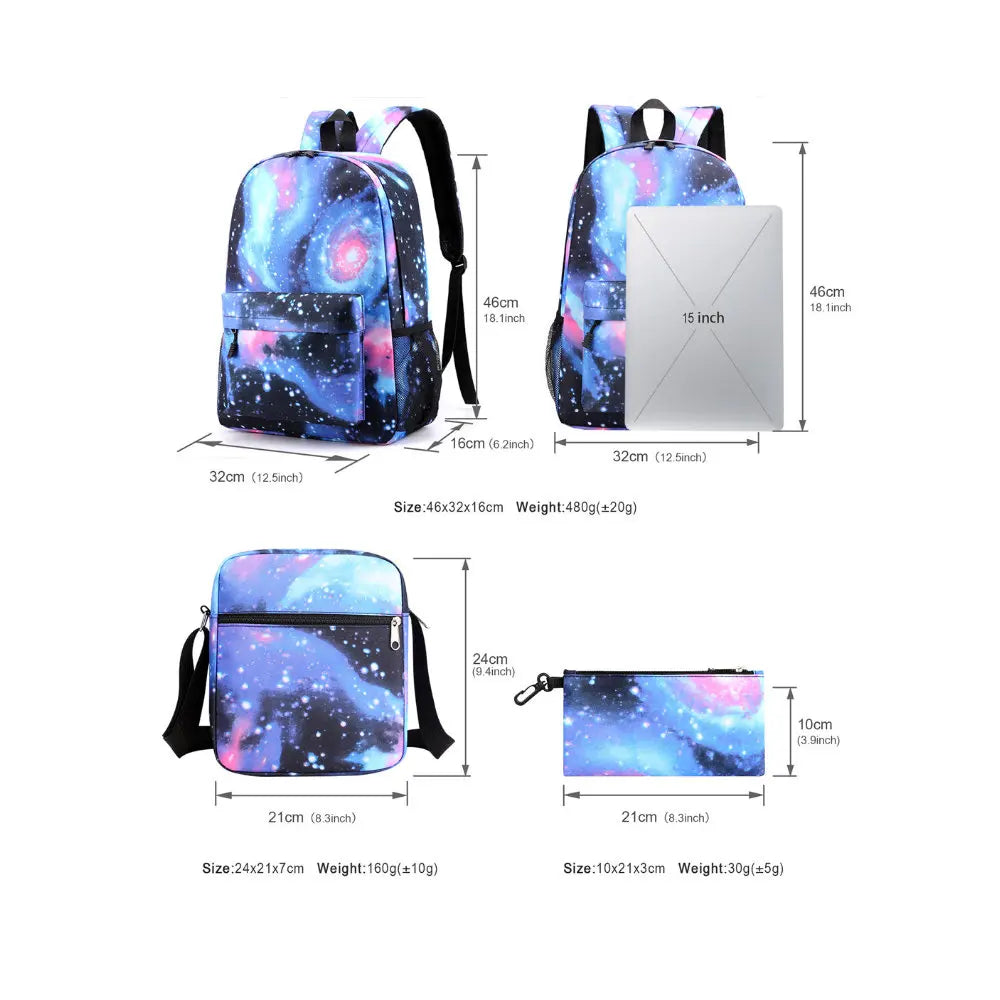 CR7 Football Backpack Set – 3-Piece Stylish & Spacious Schoolbag for Boys & Girls, Perfect for High School & Sports!