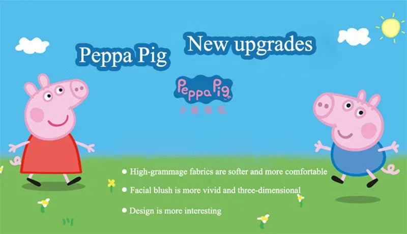Peppa Pig Anime Plush Bag George Peggy Kindergarten Backpack Cartoon Round Shoulder Bag Coin Purse Kids Birthday Gift