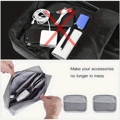 Digital Travel Organizer Case – Portable Zipper Storage Bag for Headphones, Cables, Chargers & Accessories