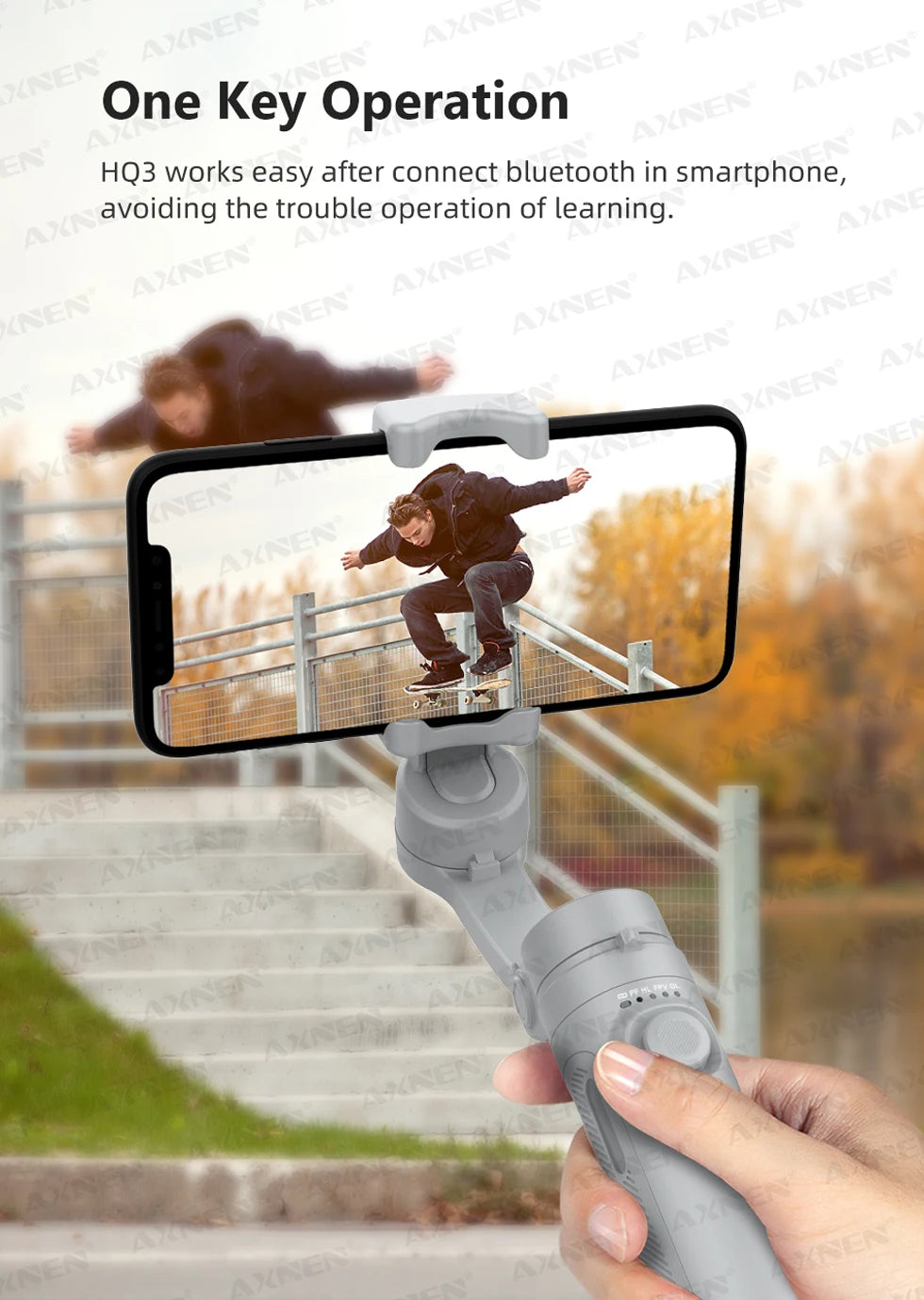 AXNEN 3-Axis Handheld Gimbal Stabilizer – Selfie Stick & Tripod for Vlogging & Smartphone Video Recording