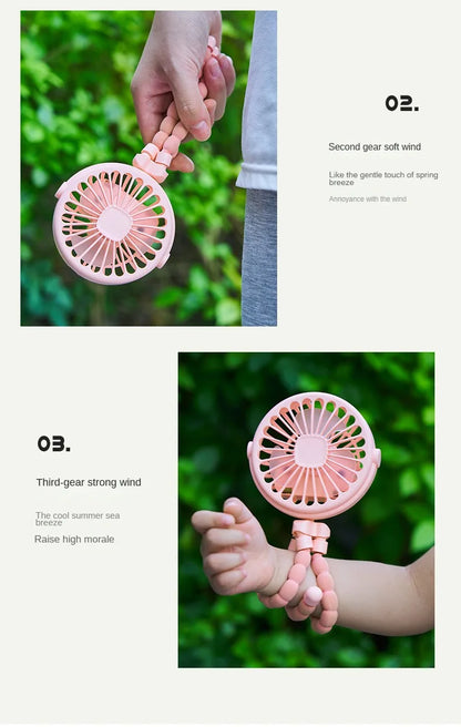 Portable Clip-On Stroller Fan – USB Rechargeable 3-Speed Fan for Baby, Cart & Outdoor Use