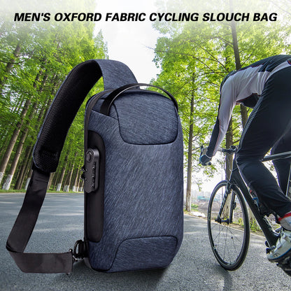 Men's Anti-Theft Crossbody Bag – Waterproof Travel Sling Bag with USB Port & Password Lock