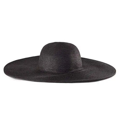 Women 15cm Wide Brim Sun Hat Summer Travel Floppy Straw Hat Female Outdoor Vacation Roll Up UPF50+ Oversized Foldable Beach Hat