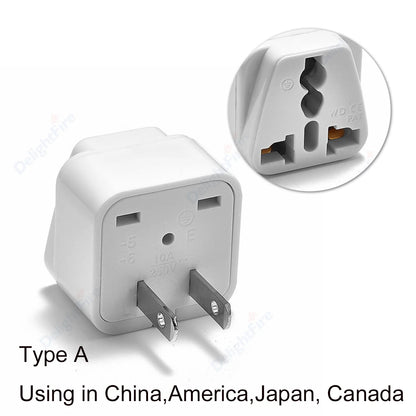 Universal Travel Plug Adapter – UK/EU/KR/US/AU/Brazil/French to Worldwide Power Socket Converter