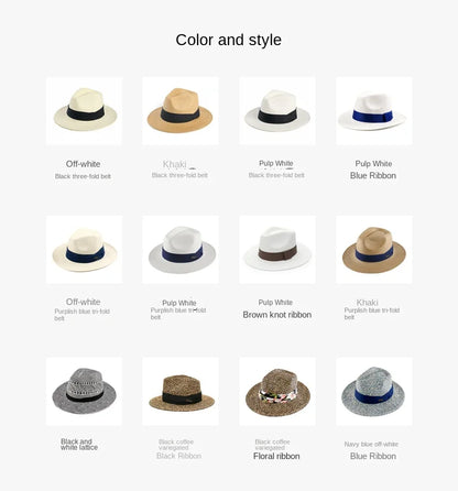 Sombrero Panama Hombre Summer Sun Protection Straw Hat Five Cent Grass Woven Panama Hat For Men Big Head Big Size Gentleman Hats