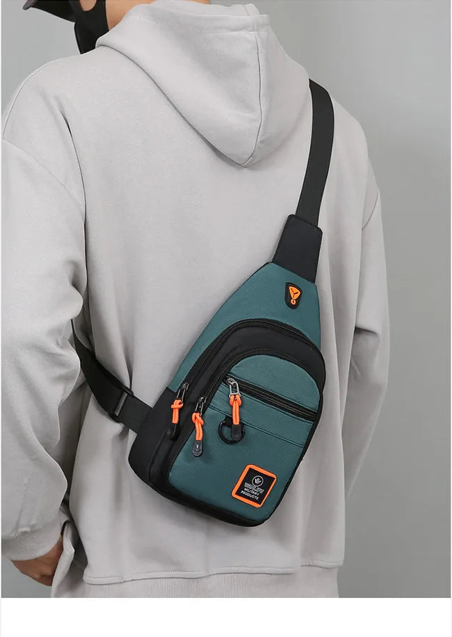Fashion Men's Chest Bag – Lightweight Oxford Fabric Crossbody Shoulder Bag, Stylish Casual Waist Pack for Men