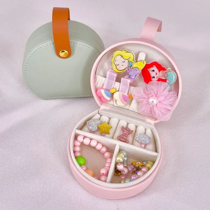 Mini Portable PU Leather Jewelry Box – Travel Organizer for Rings, Earrings & Necklaces