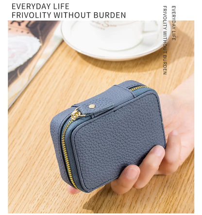 Luxury Mini Lipstick Case with Mirror – Elegant Travel Makeup Bag & Multi-Use Organizer