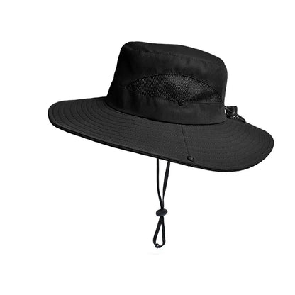 Summer UPF50+ Sun Hats For Women Men Breathable Mesh Boonie Hat Foldable UV Protection Hiking Fishing Hat Male Bucket Hats
