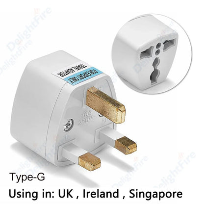 KR Plug Adapter – Universal Travel Adapter AU/UK/US to EU Type E/F Socket | France, Spain, Germany Compatible AC Power Outlet