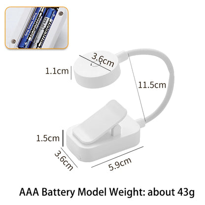 Portable LED Book Light – Eye Protection 360° Clip-On Desk Lamp for Reading, Travel & Bedroom