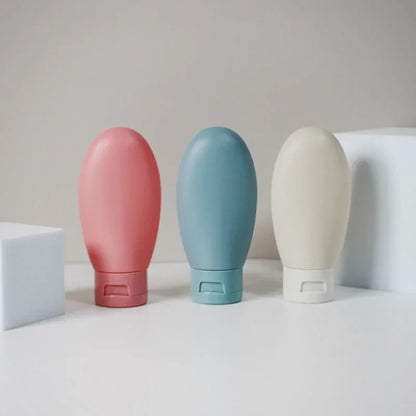 4Pcs/Set Travel Botttle Set 60ml Refillable Bottle Soft Silicone Lotion Shampoo Container Squeeze Tube Empty Bottle Wholesale