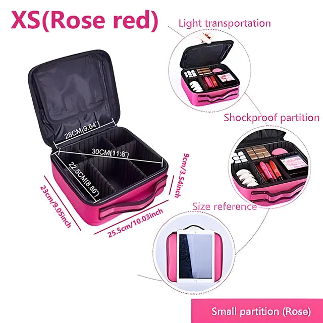 Professional Large Capacity Makeup Case – Travel Beauty Cosmetic Organizer & Nail Tool Box
