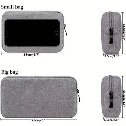 Digital Travel Organizer Case – Portable Zipper Storage Bag for Headphones, Cables, Chargers & Accessories