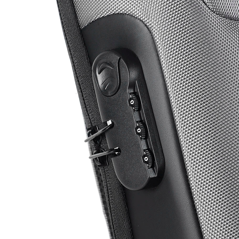 Men's Anti-Theft Crossbody Bag – Waterproof Travel Sling Bag with USB Port & Password Lock